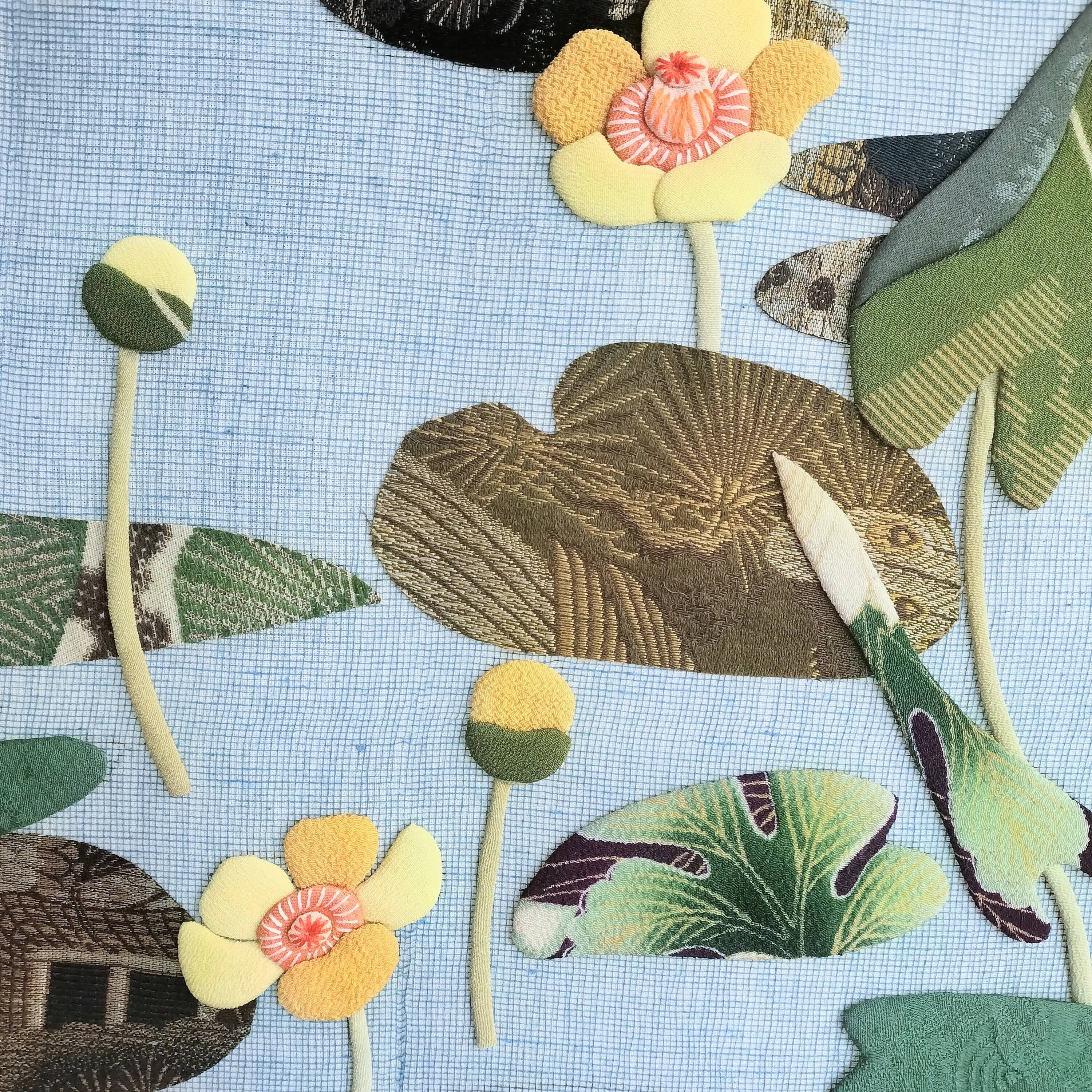 夏の屛風⑦カルガモの親子/図案のみ | 花夢里